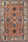4x6 Ft Peach Orange Serapi Rug - Hand Knotted Oriental Rug