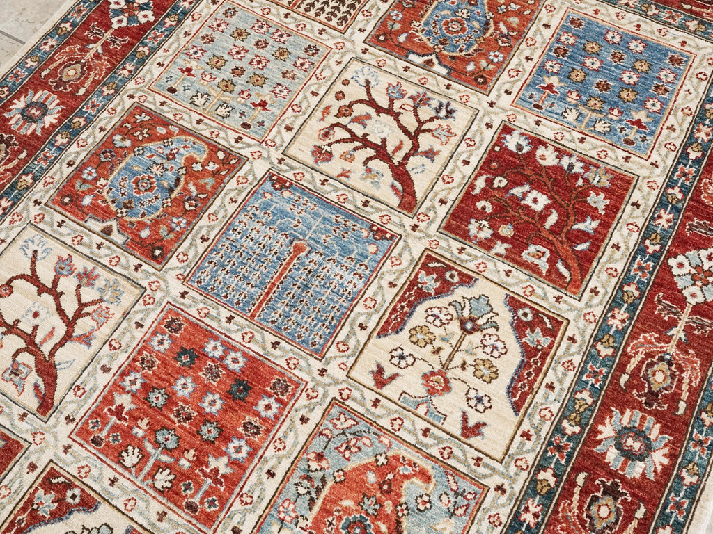 5x7 Ft Hand Knotted Red Heriz Rug - Wool Oriental Rug