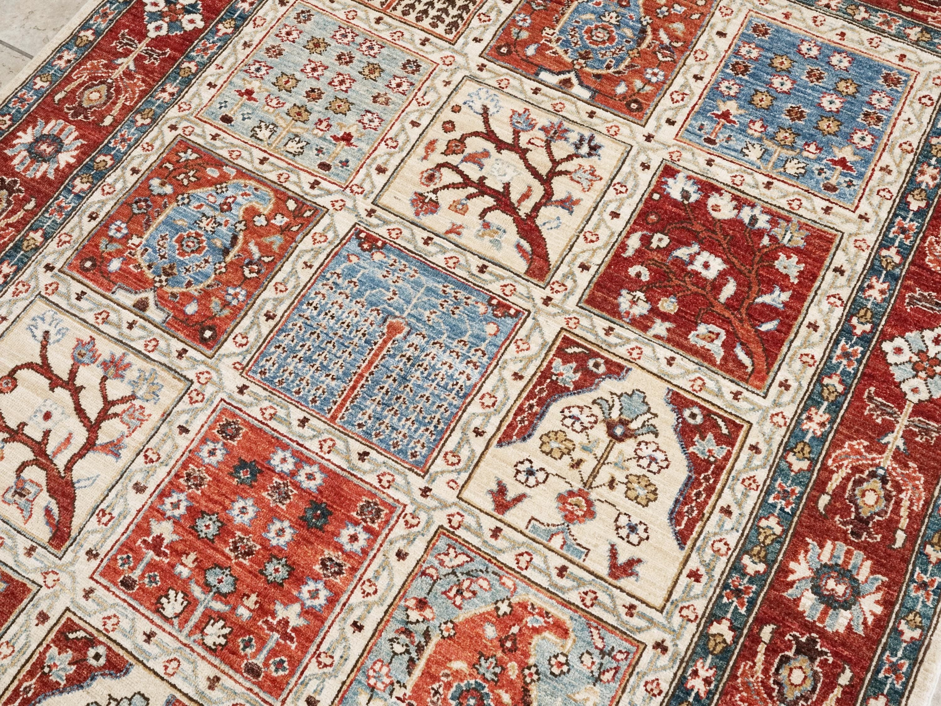 5x7 Ft Hand Knotted Red Heriz Rug - Wool Oriental Rug