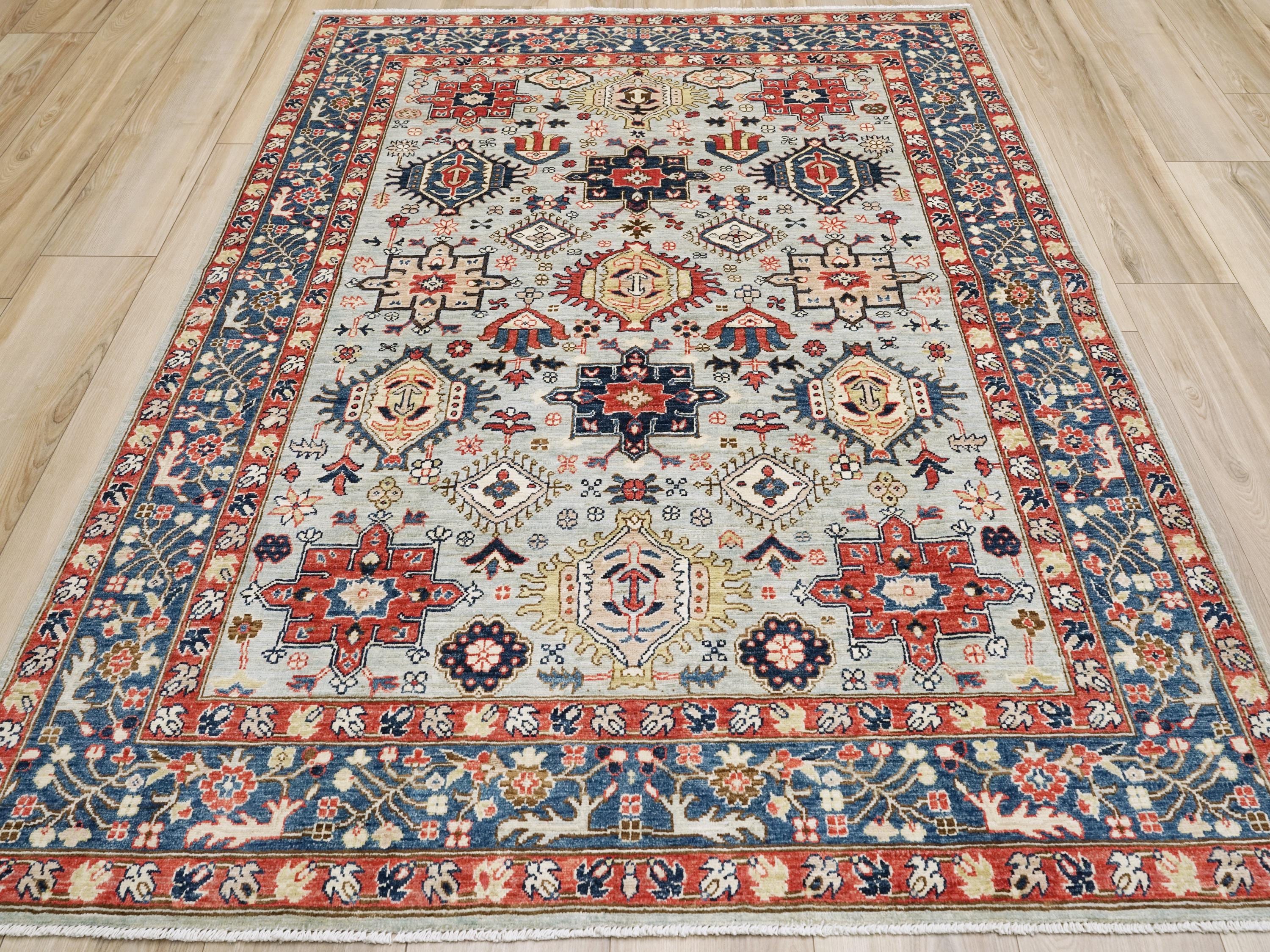 5x7 Ft Blue Bidjar Rug - Handmade Afghan Rug - Persian Design
