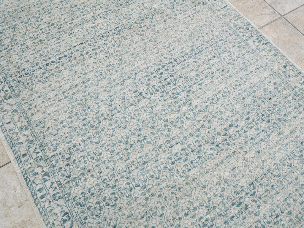 4x6 Ft Blue Heriz Rug - Afghan Handmade Oriental Rug