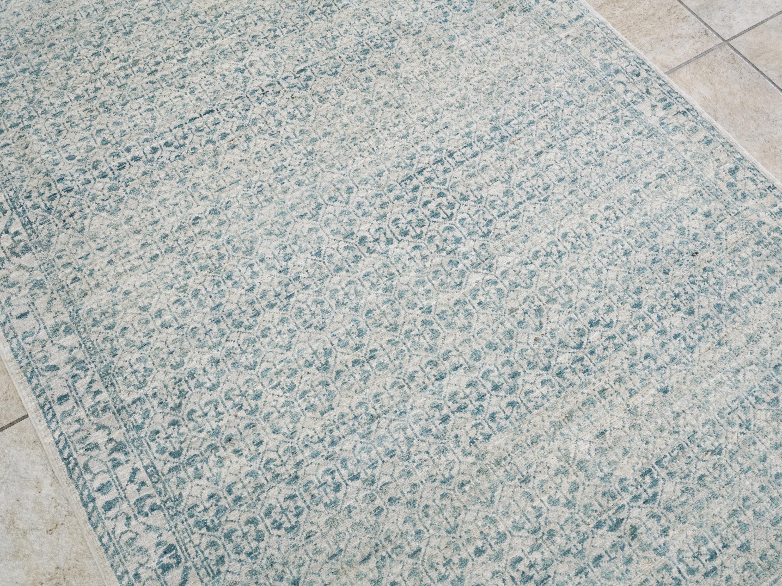 4x6 Ft Blue Heriz Rug - Afghan Handmade Oriental Rug