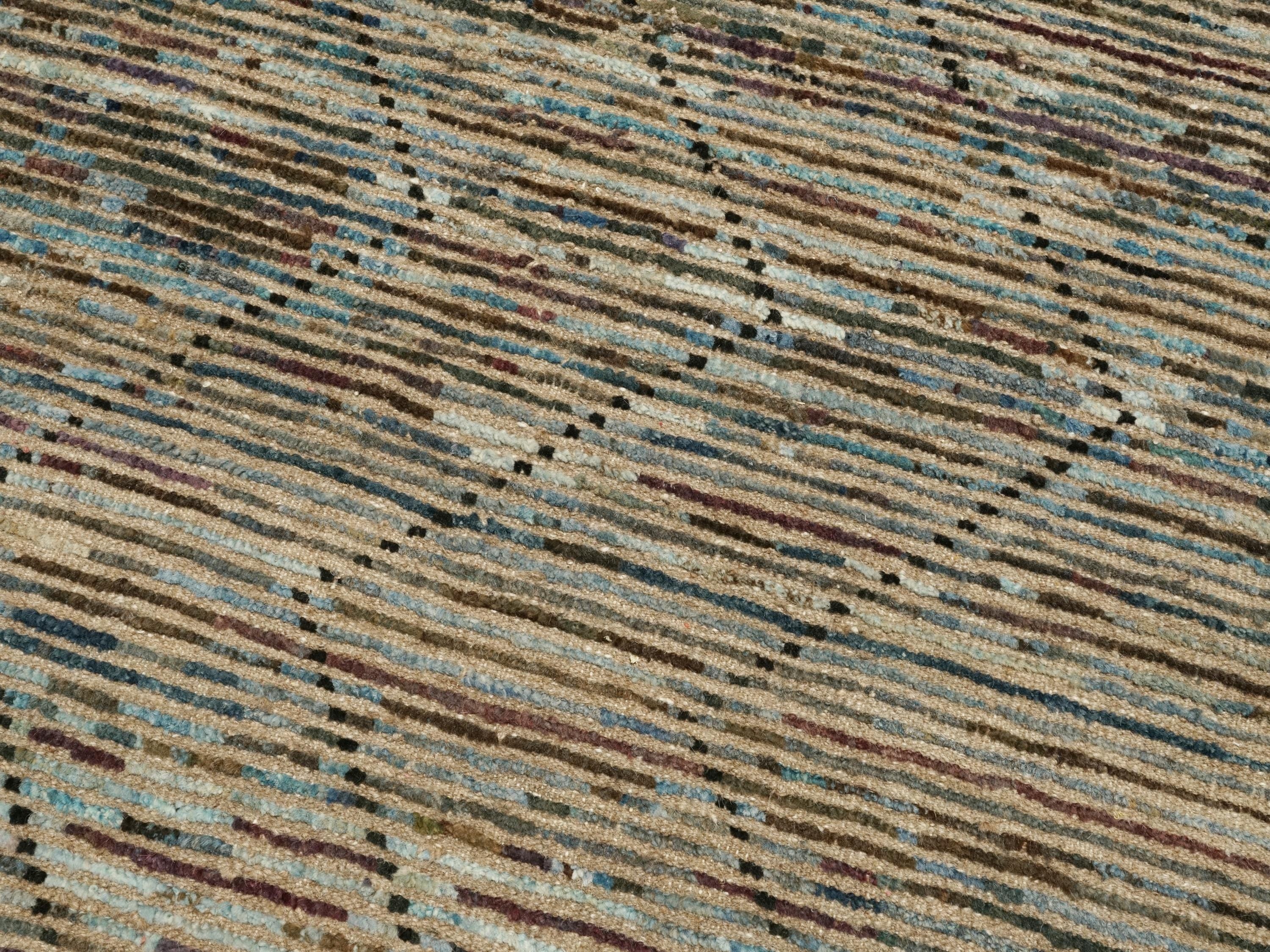 3x5 Ft Coral Blue Moroccan Rug - Afghan Wool Area Rug