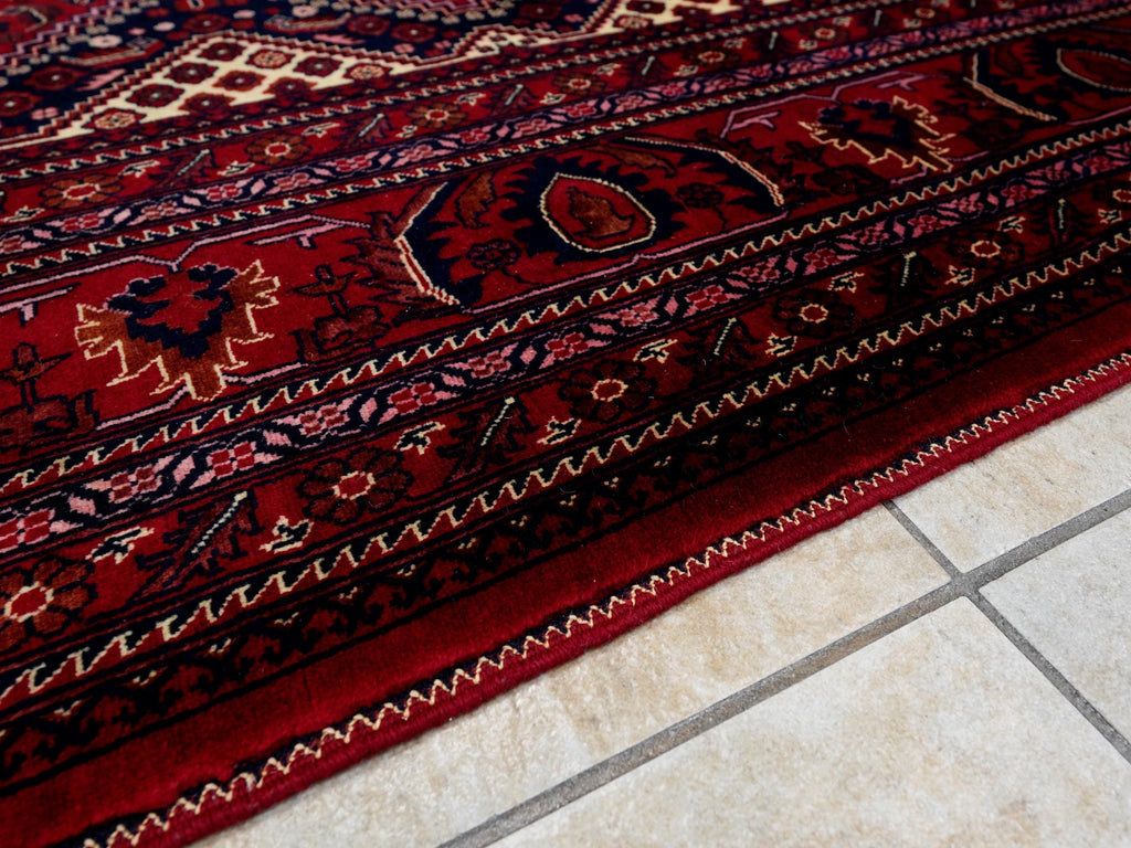 10x14 Ft Dark Red Bidjar Rug - Hand Knotted Oriental Rug