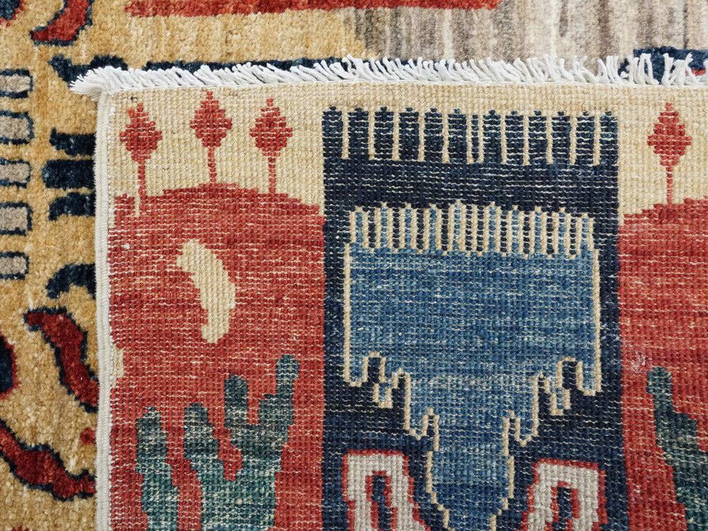 10 Ft Colorful Gabbeh Runner Rug - Hand Knotted Wool Hallway Rug