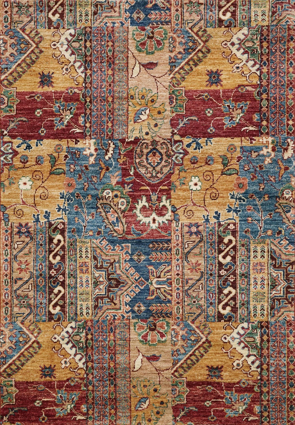 3x5 Ft Hand Knotted Red Gabbeh Rug - Oriental Rug