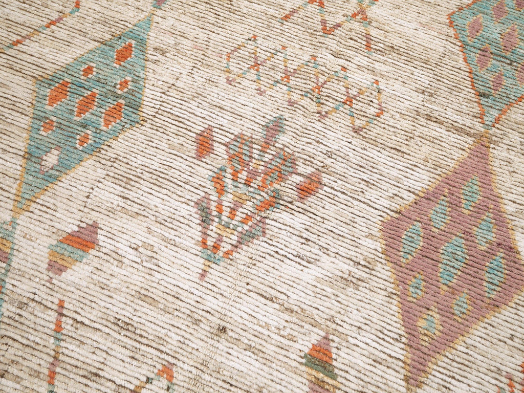 6x9 Ft Handmade Beige Moroccan Rug - Afghan Wool Rug
