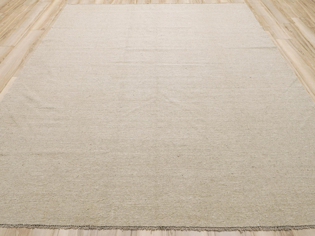 8x10 Ft Beige Kilim Rug - Handwoven Afghan Flatweave