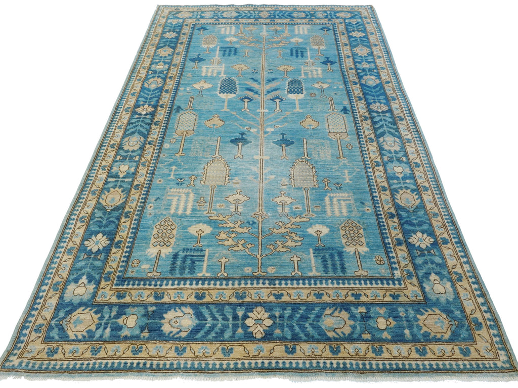 5x8 Ft Blue Heriz Rug - Afghan Wool Antique Rug