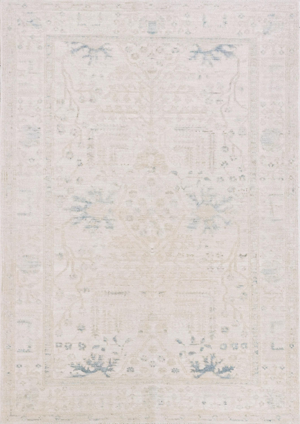 4x6 Light Beige Serapi Rug - Oriental Area Rug - Floral Design
