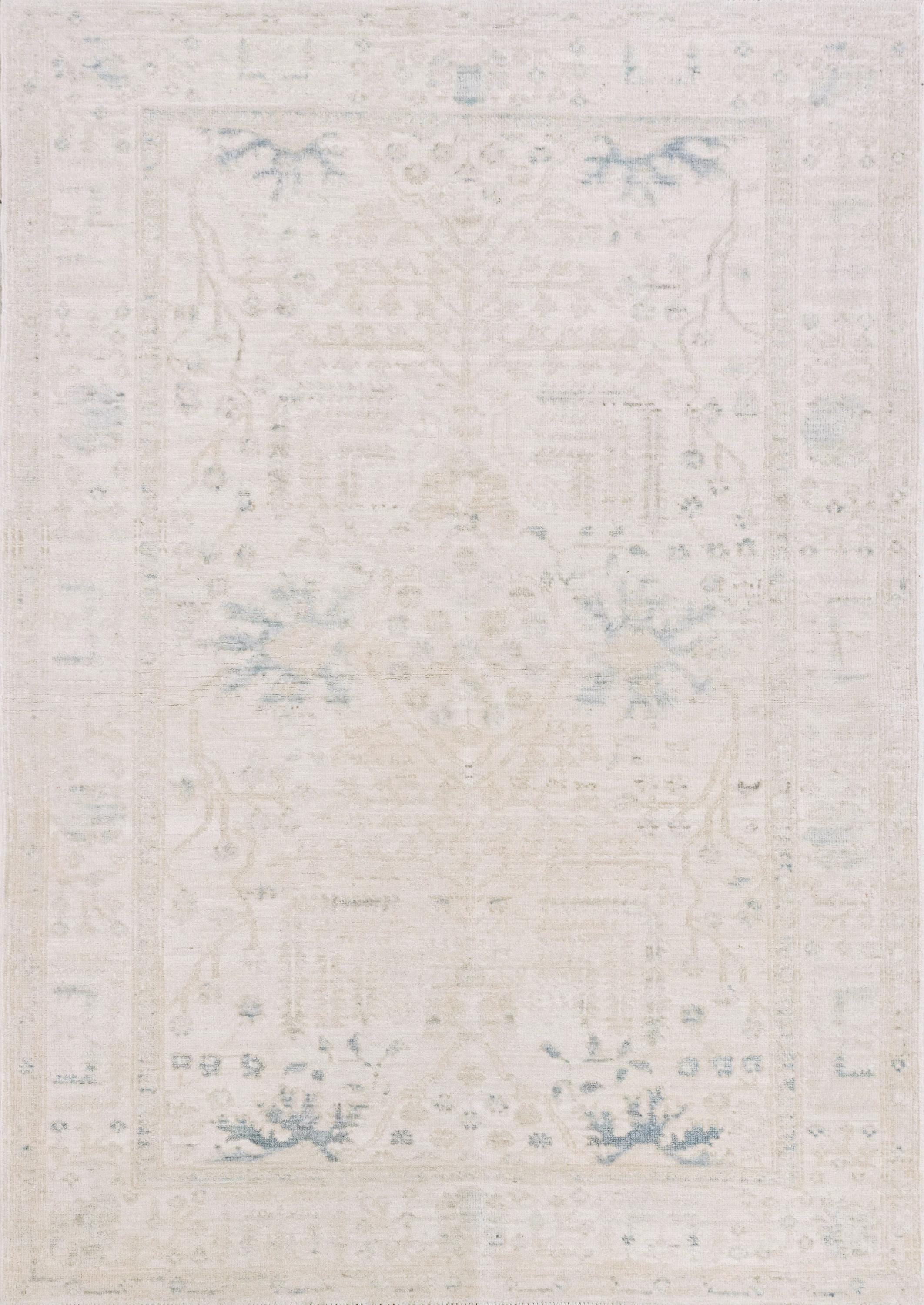 4x6 Light Beige Serapi Rug - Oriental Area Rug - Floral Design