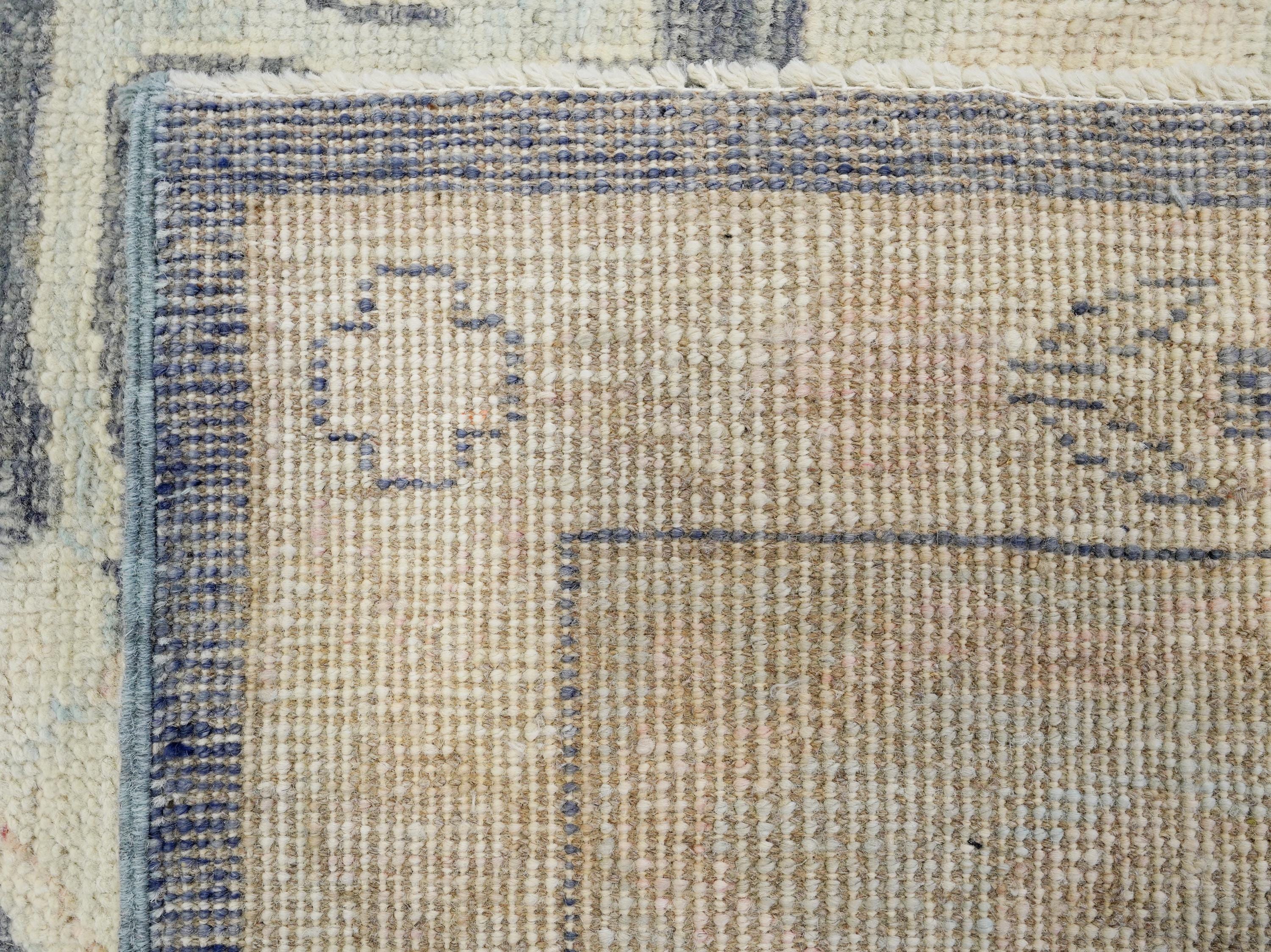 10x14 Ft Light Black Oushak Rug - Hand Knotted Afghan Rug - Turkish Floral Design