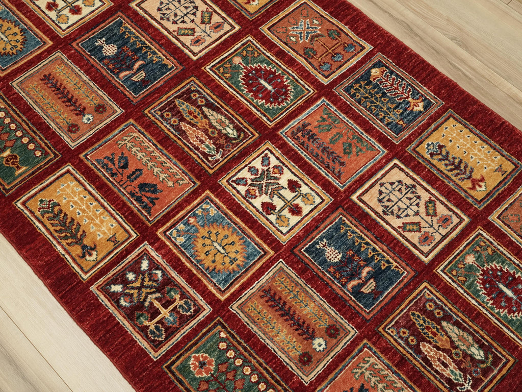 3x5 Ft Red Heriz Rug - Handmade Afghan Area Rug - Garden Design