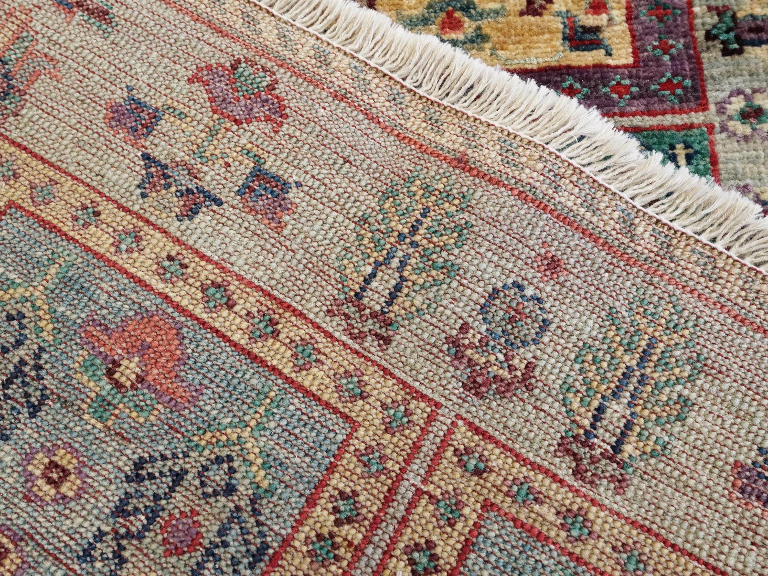2x3 Ft Hand Knotted Gray Heriz Rug - Afghan Wool Accent Rug