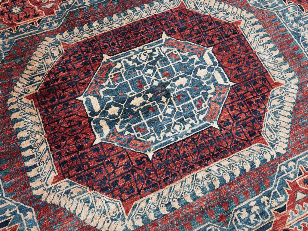 12x15 Ft Red Mamluk Rug - Handmade Afghan Oriental Rug - Oversize