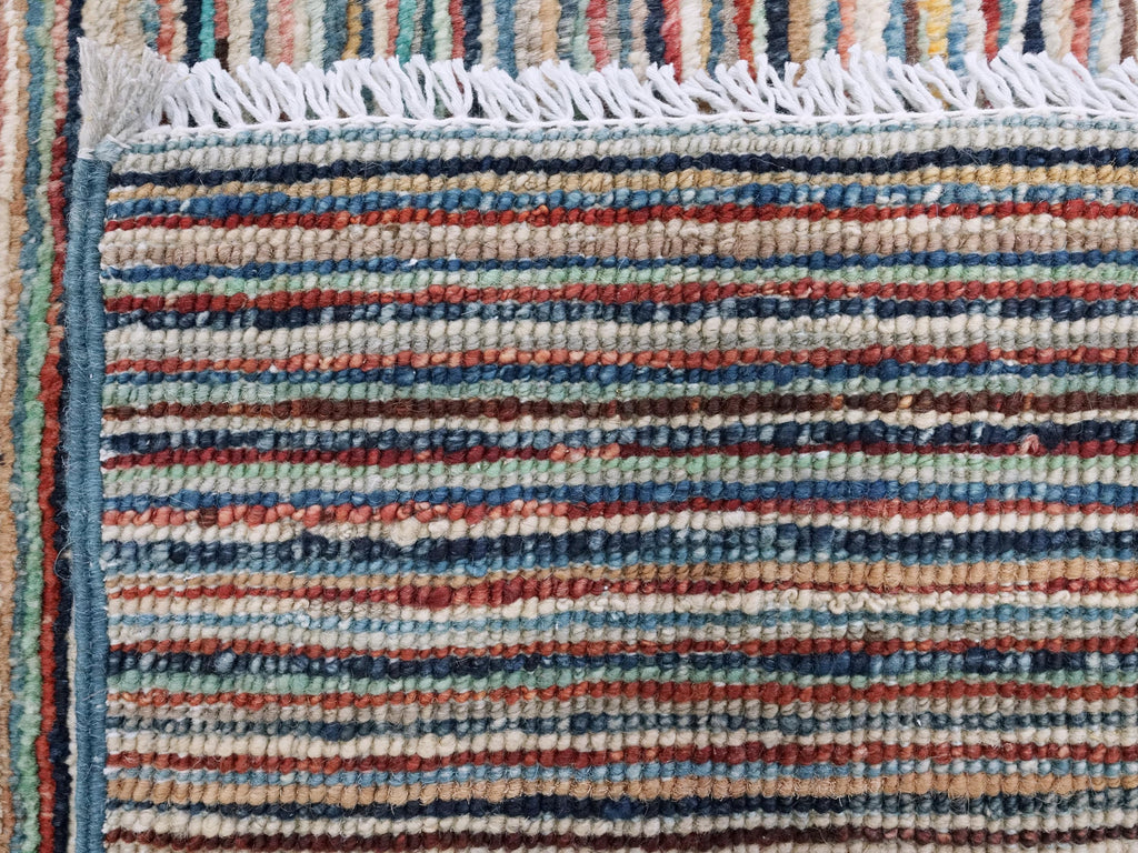 7x10 Multicolor Gabbeh Rug - Afghan Wool Area Rug - Contemporary Design