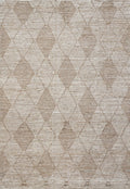 7x10 Ft Hand Knotted Afghan Wool Rug - Beige Moroccan Design