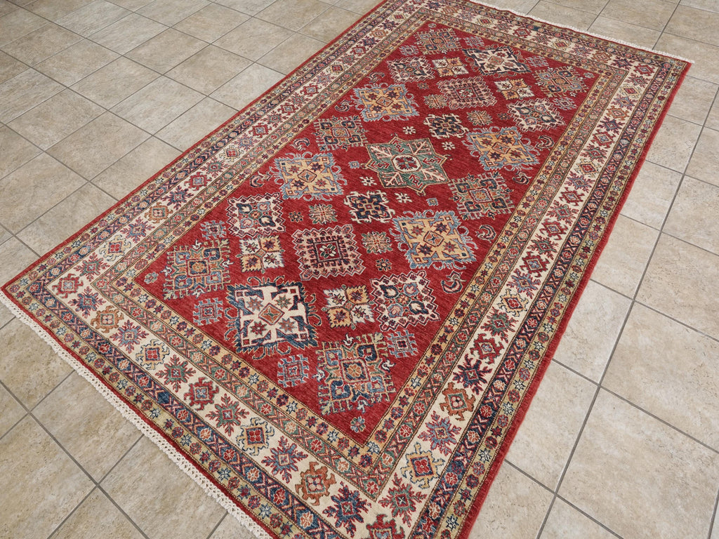 6x9 Ft Red Super Kazak Rug - Hand Knotted Wool Persian Rug