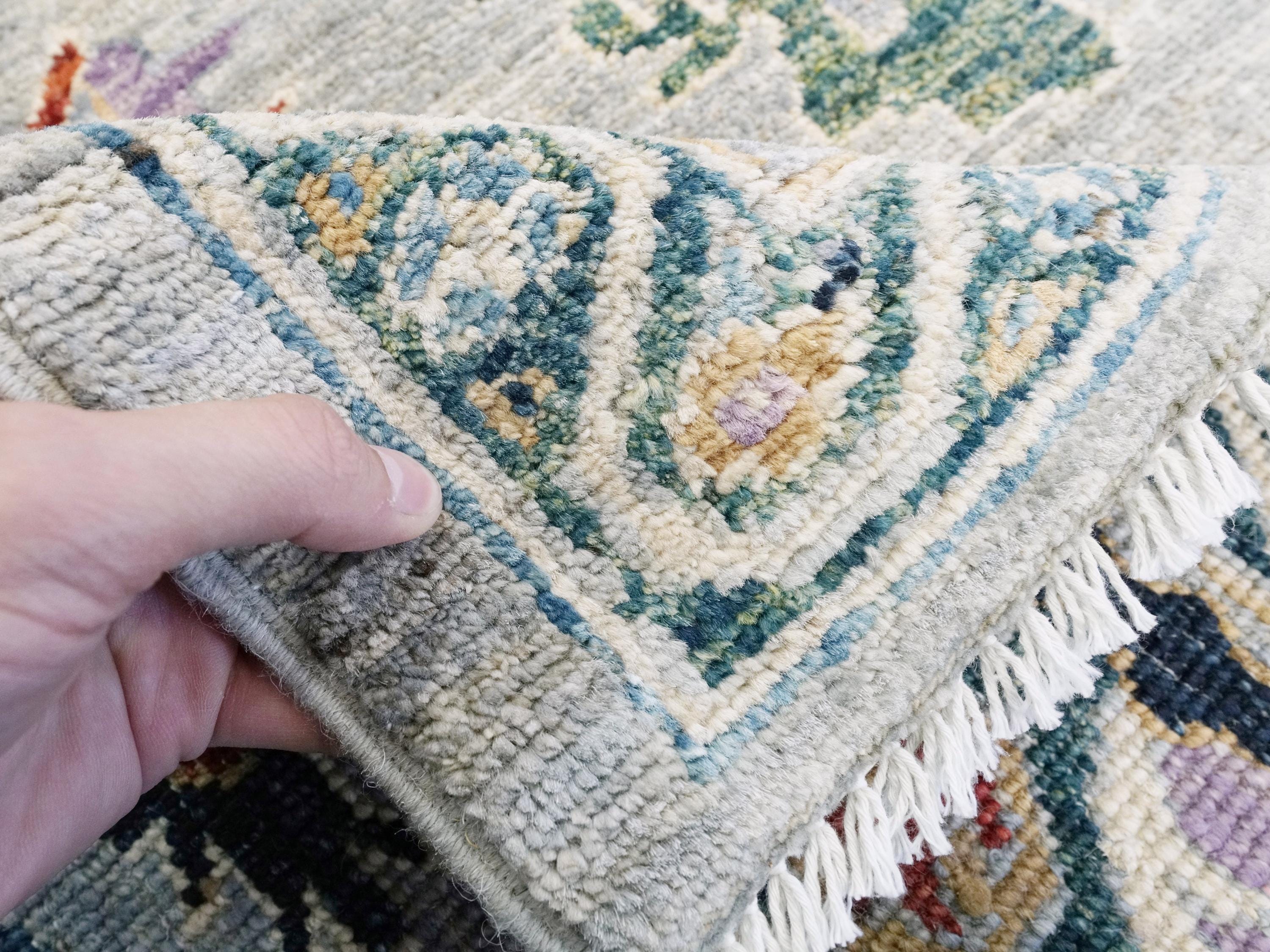 8x10 Ft Light Gray Oushak Rug - Hand Knotted Oriental Rug