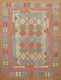 6x8 Ft Red Wool Kilim Rug - Traditional Afghan Rug