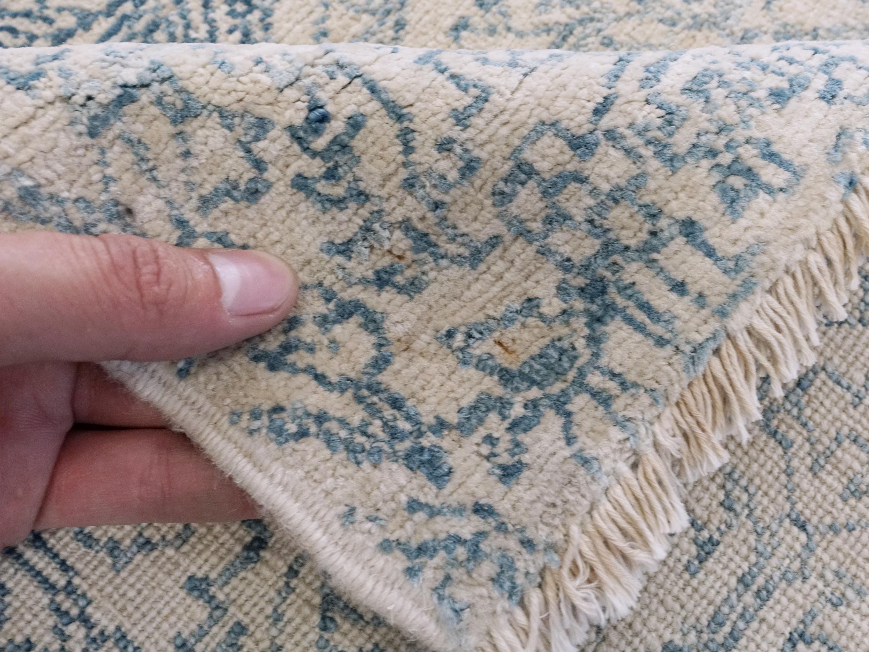 10 Ft White Gabbeh Runner Rug - Afghan Wool Hallway Rug
