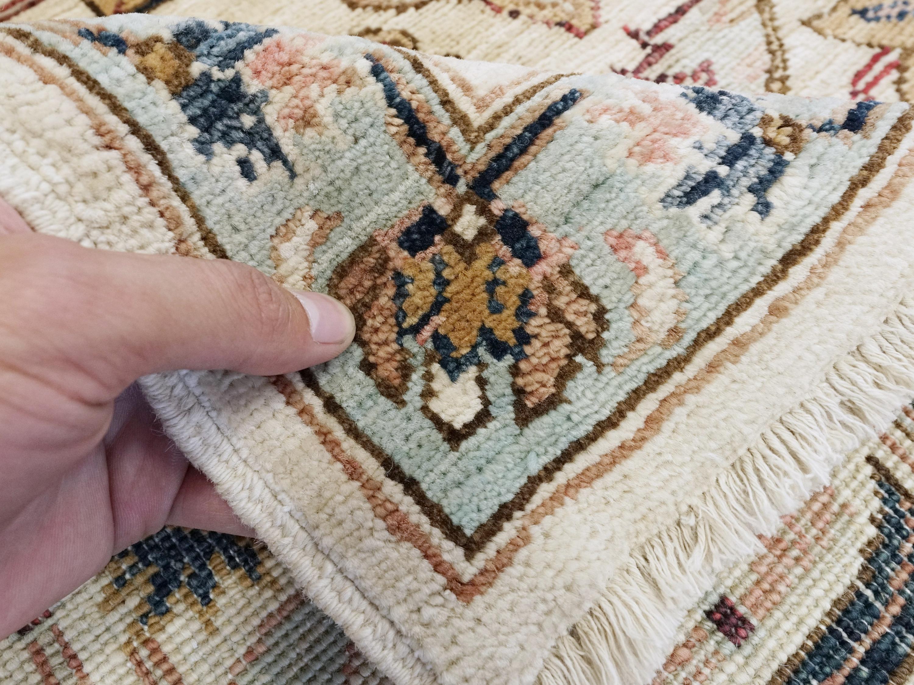 9x12 Ft Beige Serapi Rug - Hand Knotted Area Rug - Persian Design