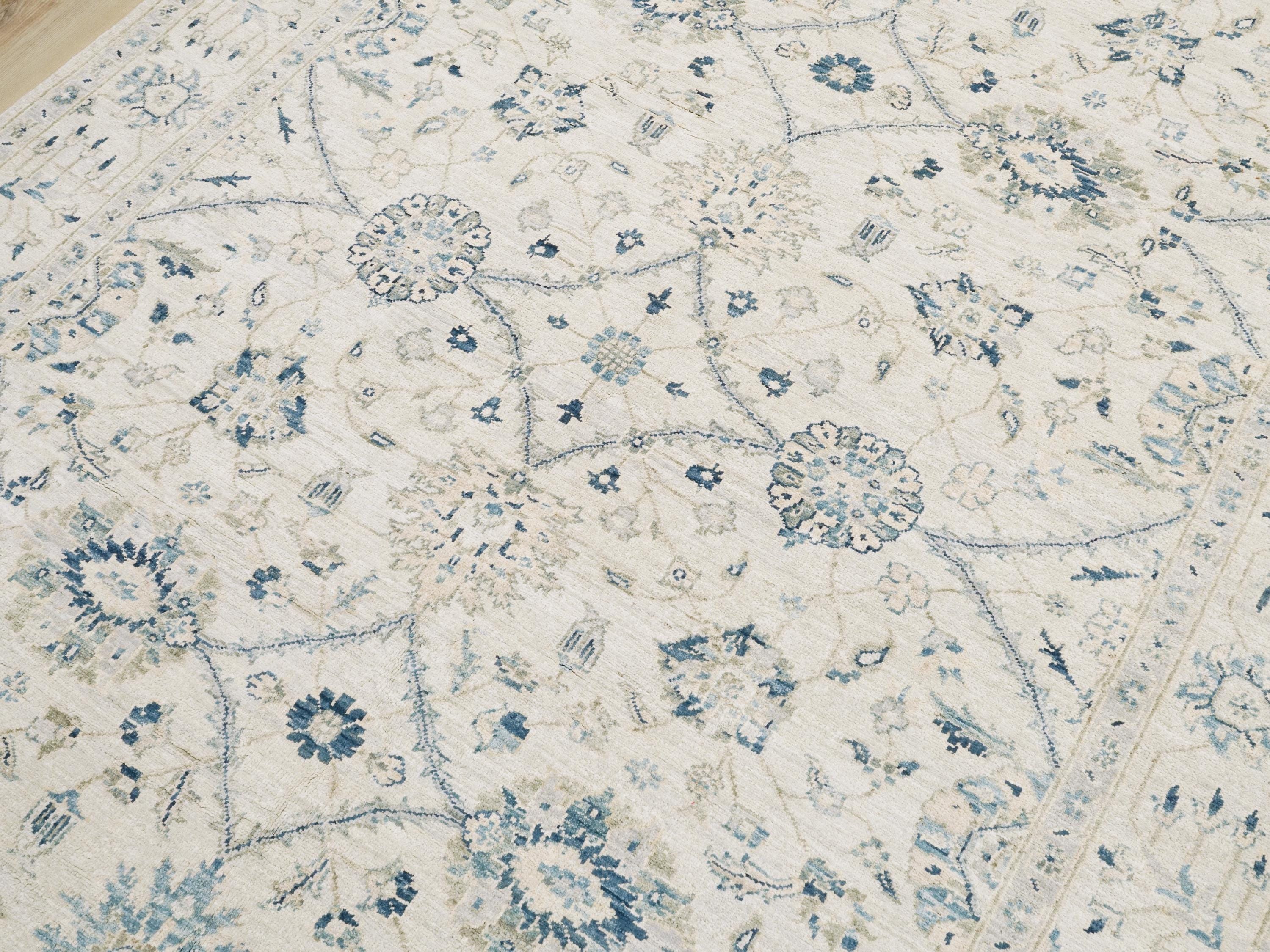 6x9 Ft White Serapi Rug - Afghan Handmade Floral Rug