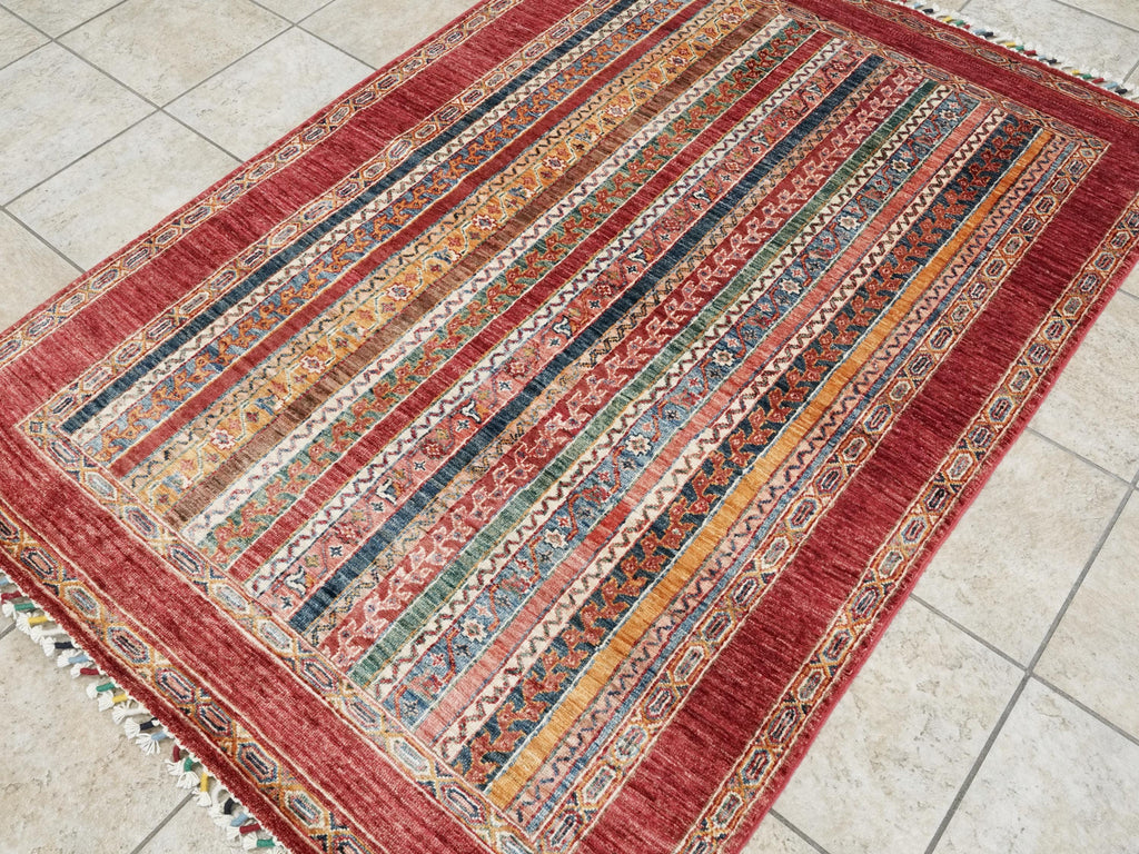 4x6 Red Heriz Rug - Afghan Wool - Handmade Oriental Area Rug