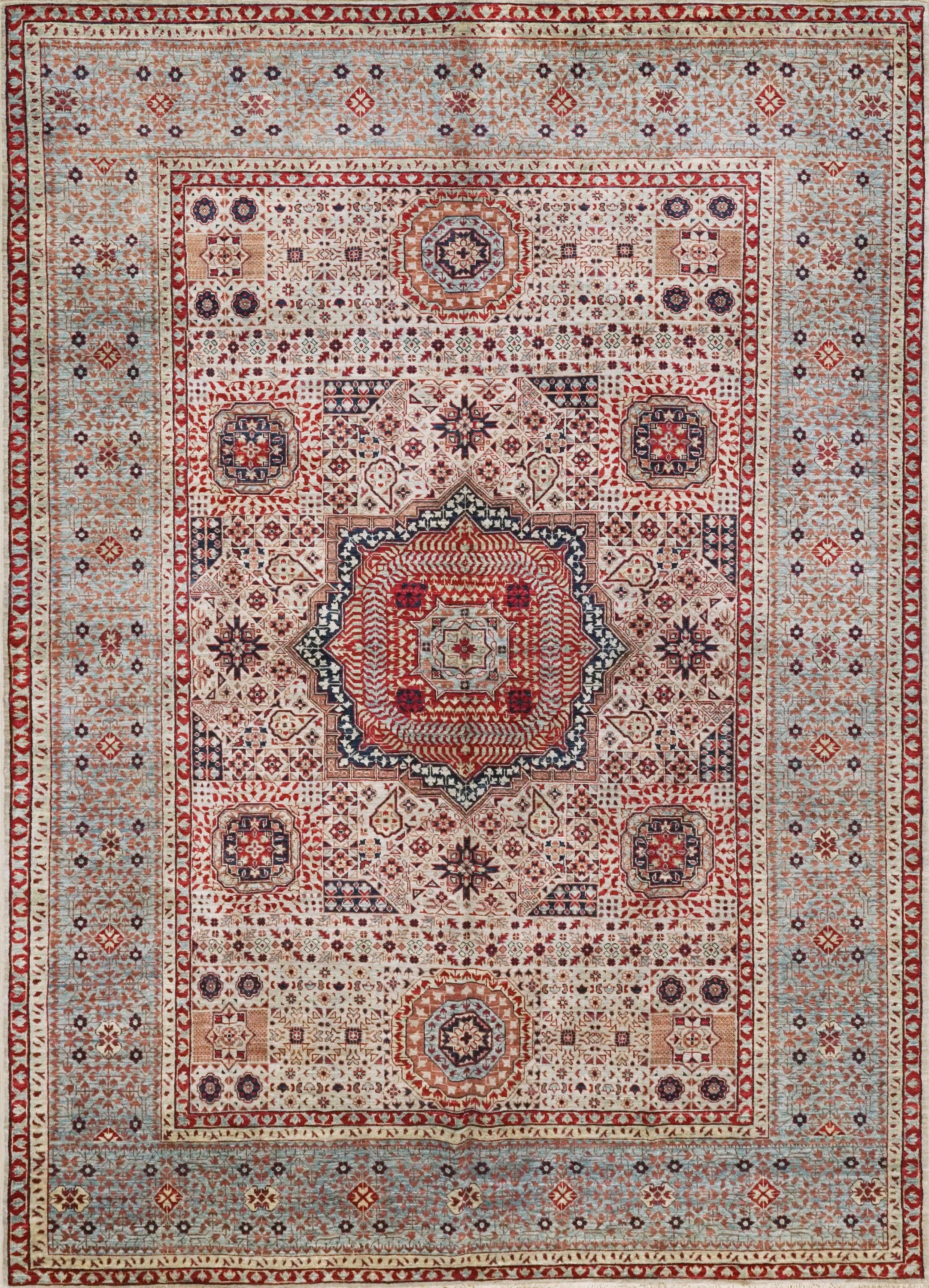 6x9 Ft Red Mamluk Rug - Hand Knotted Oriental Rug