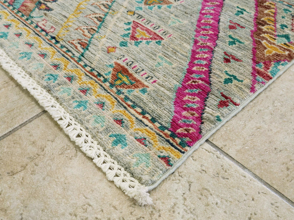 3x5 Ft Hand Knotted Khorjin Rug - Traditional Afghan Rug