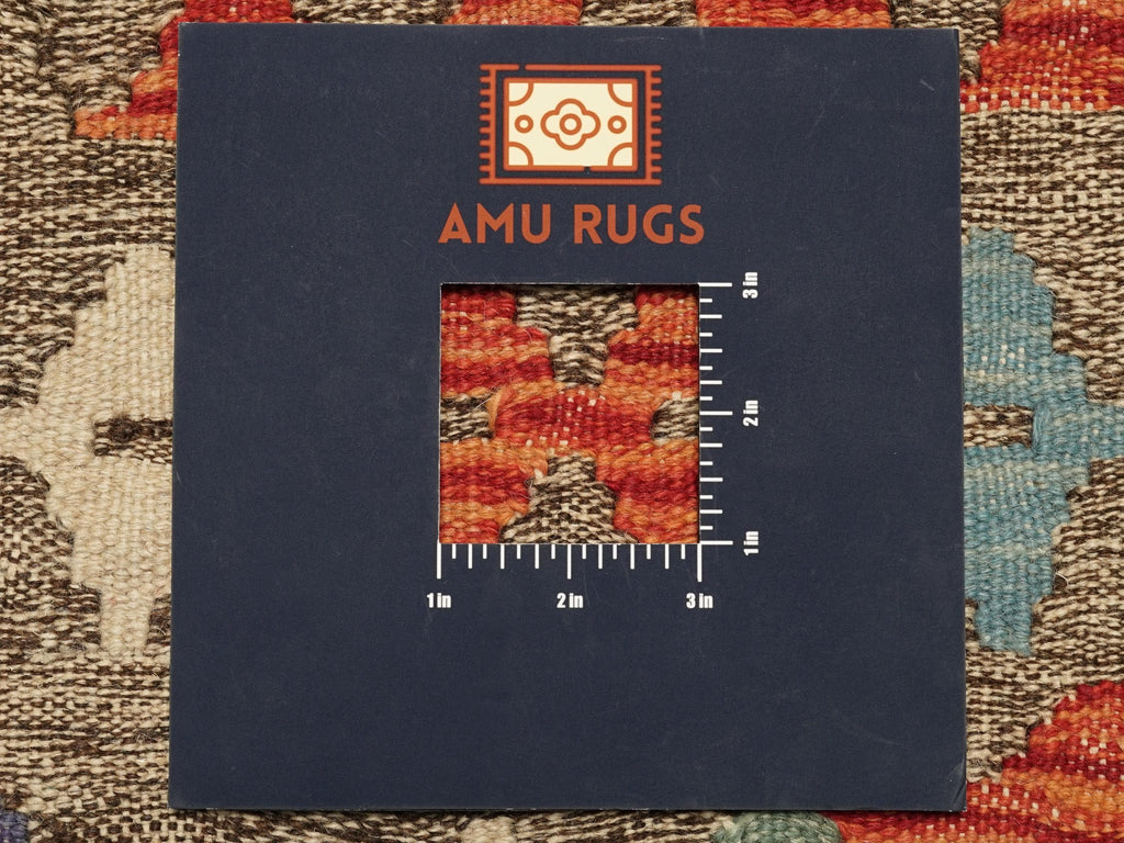 4x5 Ft Red Maimana Kilim Rug - Traditional Flat Weave Wool Rug