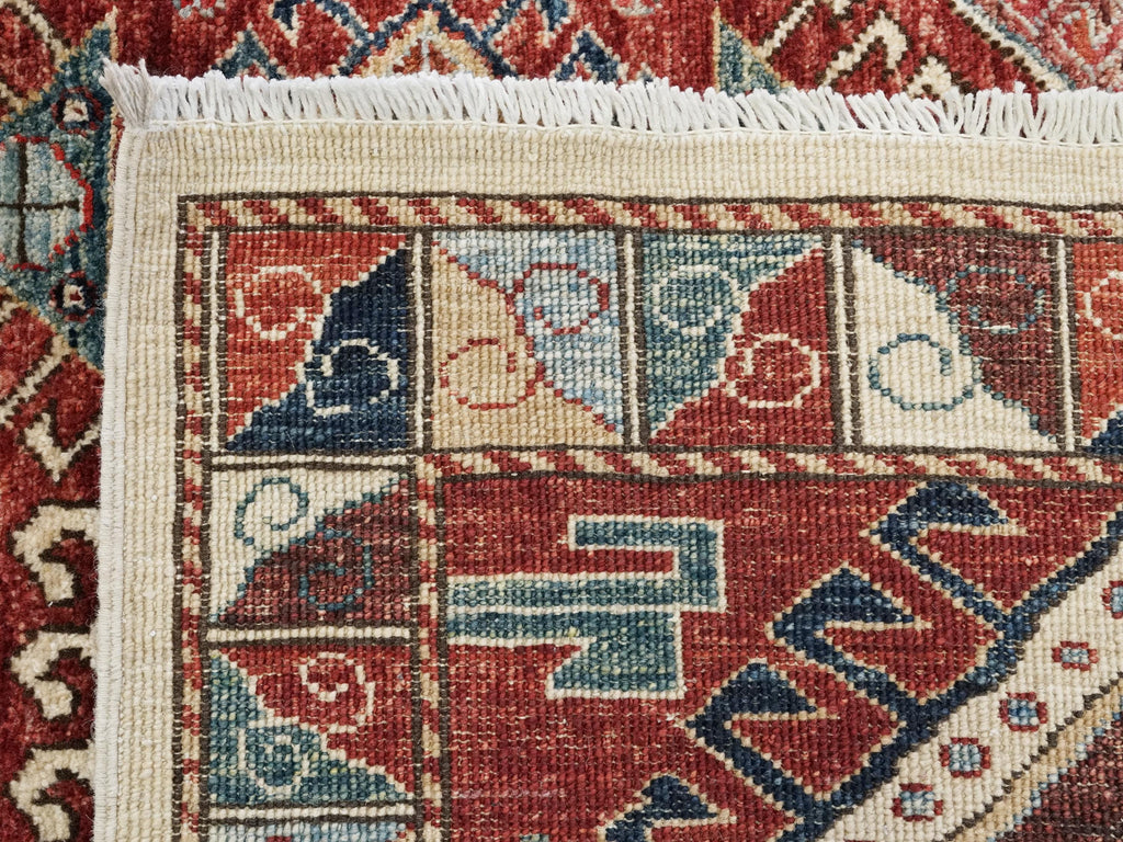 5x8 Ft Red & Beige Heriz Rug - Geometric Oriental Rug