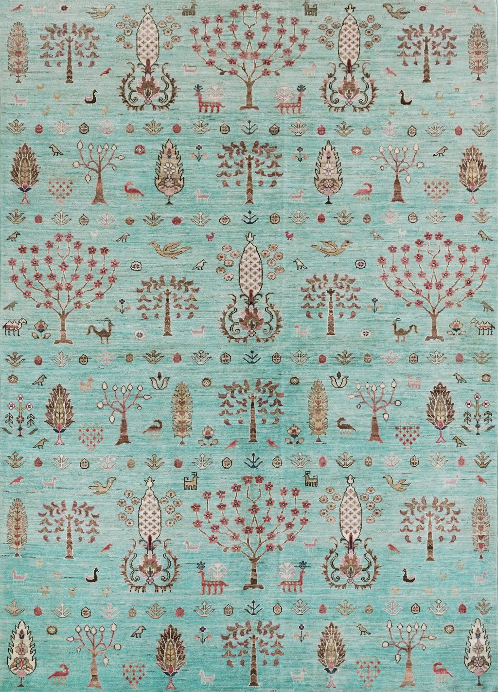 6x8 Ft Hand Knotted Cyan Serapi Rug - Ghazni Wool Persian Rug