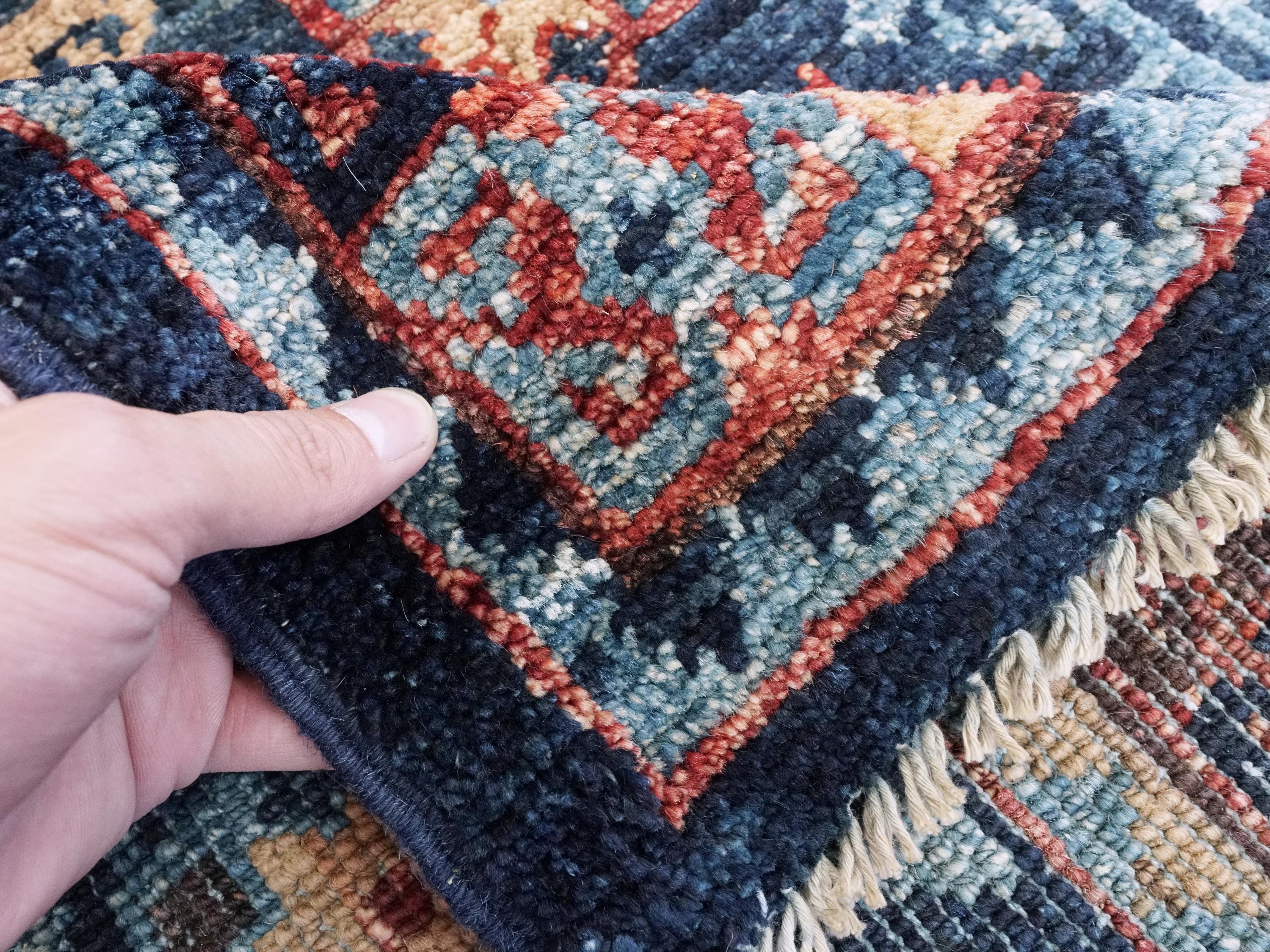 8x10 Ft Blue Heriz Rug - Hand Knotted Oriental Area Rug
