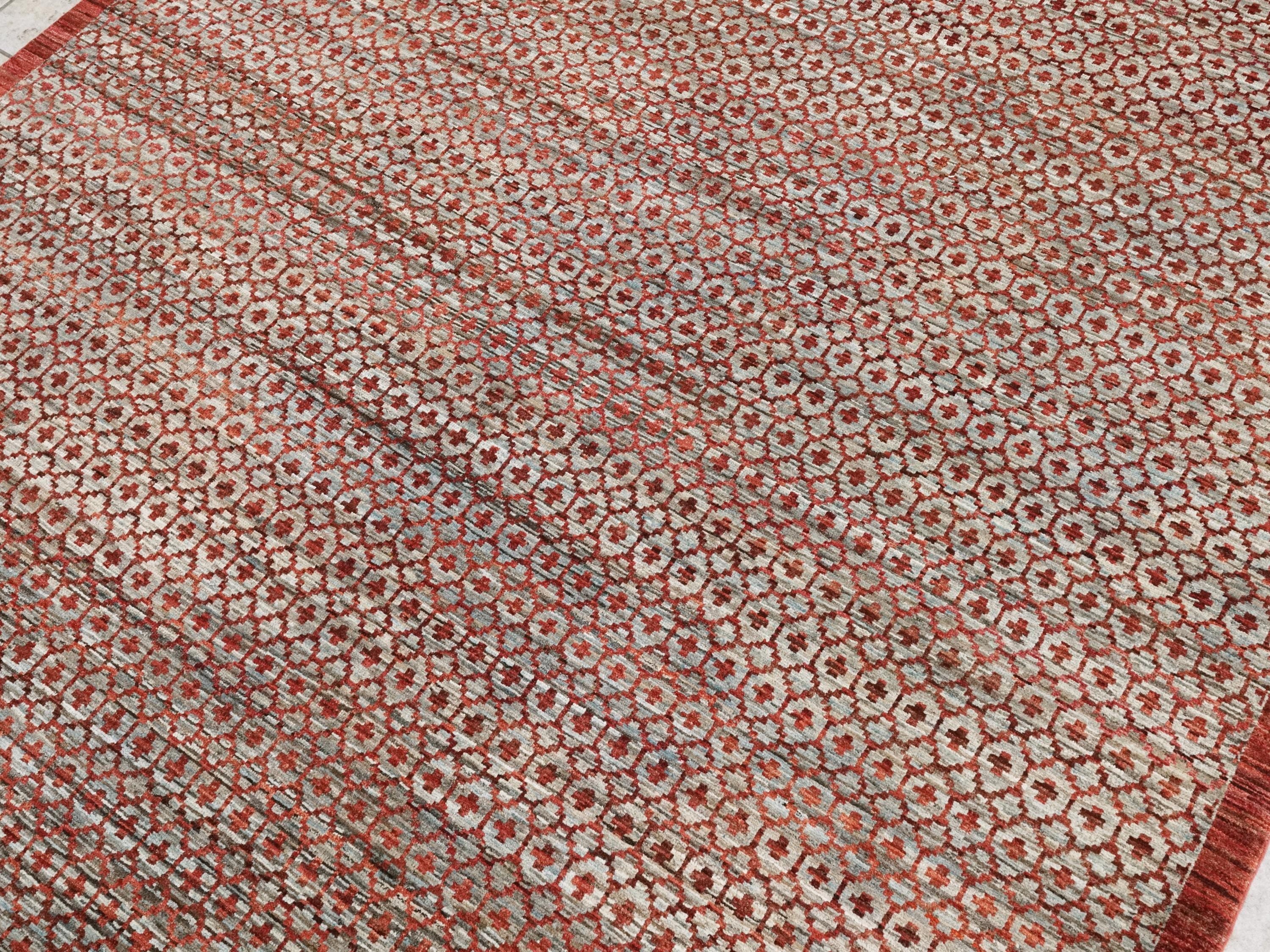 6x9 Ft Red Gabbeh Rug - Contemporary Area Rug