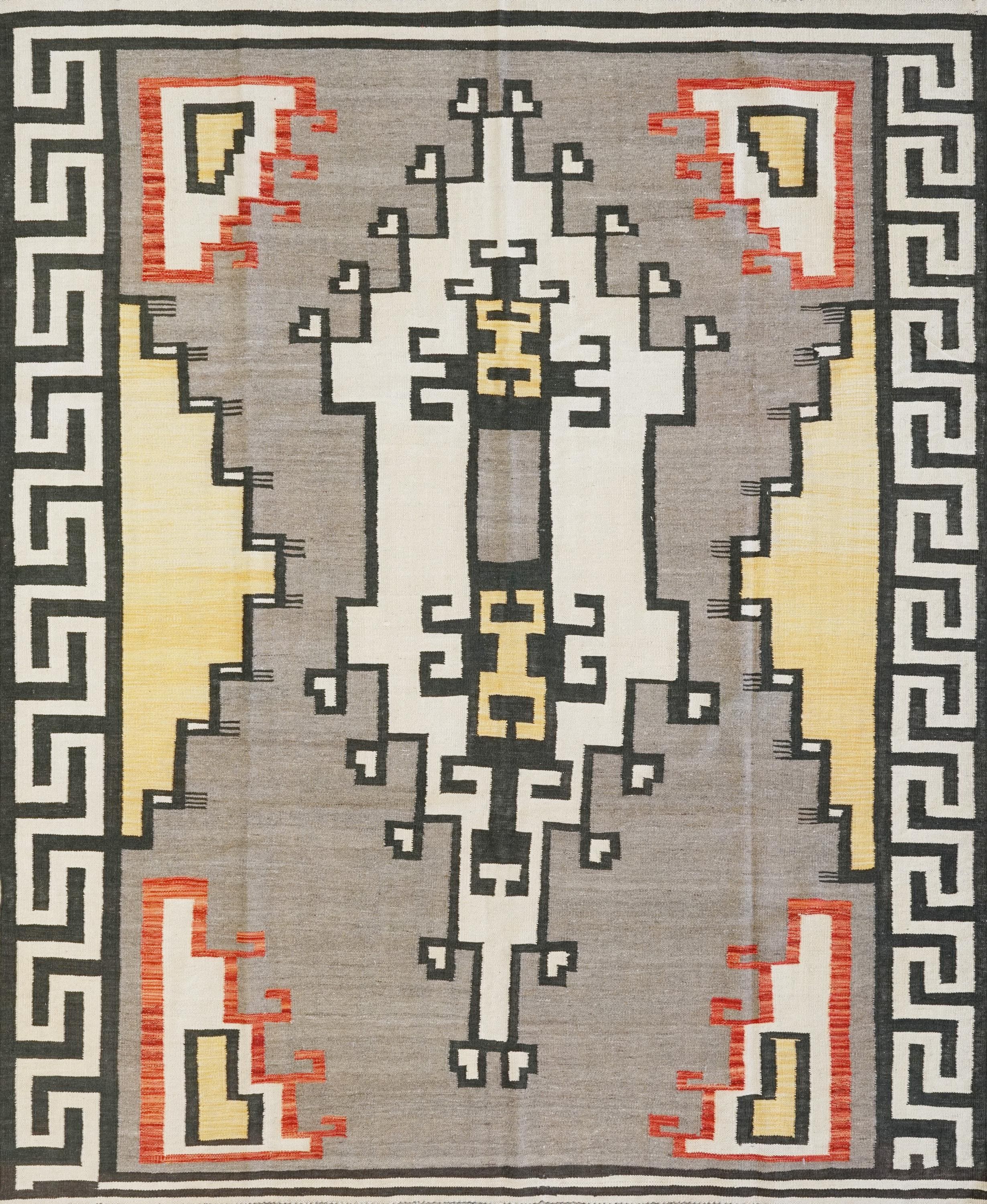 8x10 Ft Navajo Kilim - Traditional Flatweave rug - Tribal Design