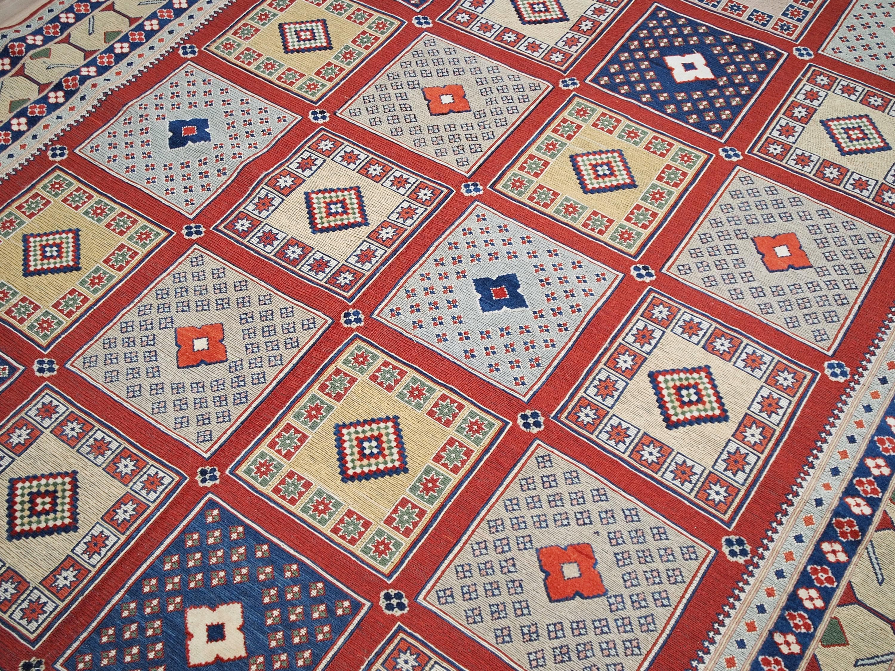 6x9 Ft Red Maimana Kilim Rug - Hand Knotted Wool Tribal Rug