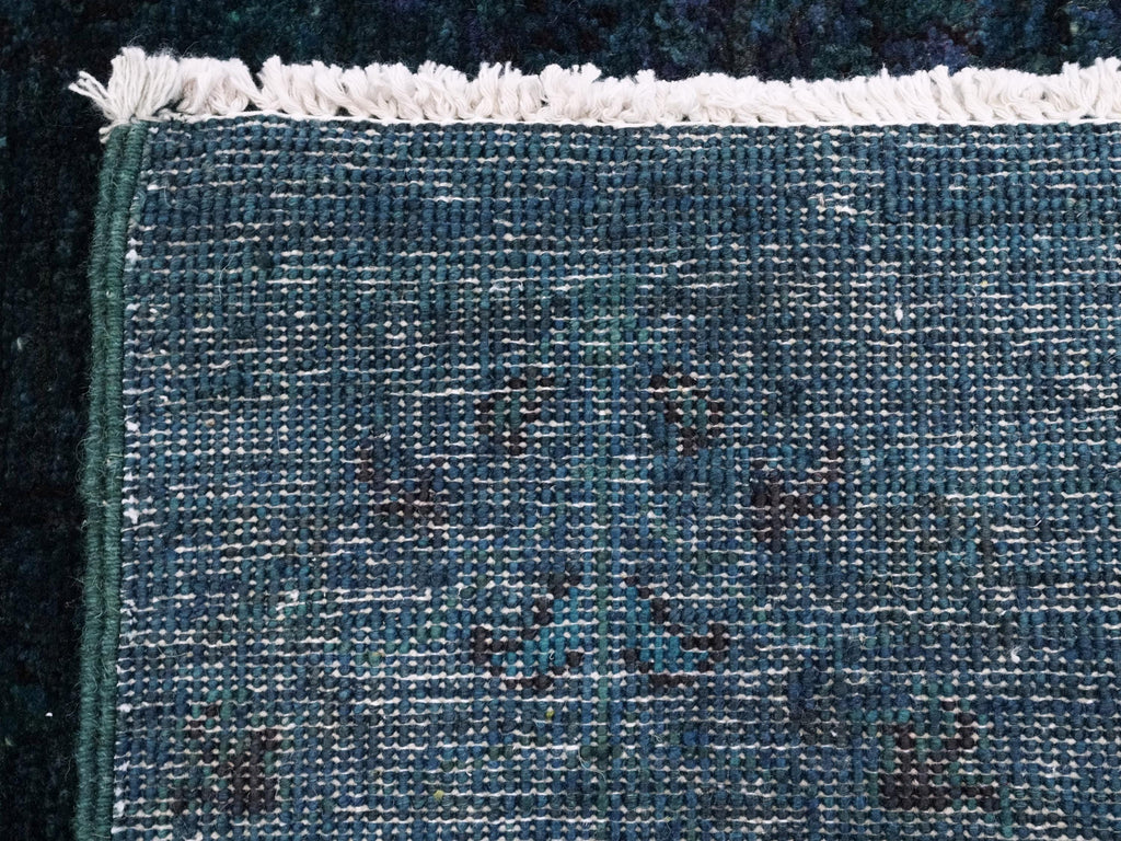 6x8 Ft Dark Blue Serapi Rug - Handmade Afghan Wool Area Rug - Over Dyed