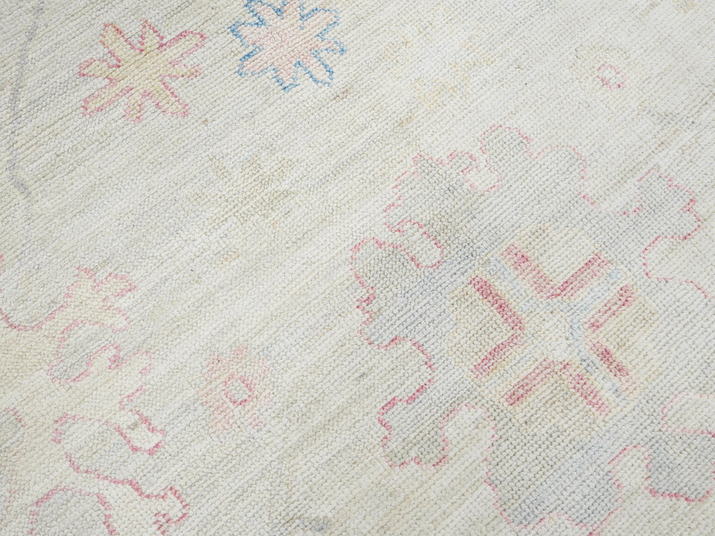 10x14 Ft Muted Oushak Rug - Hand Knotted Afghan Rug - Turkish Floral Design