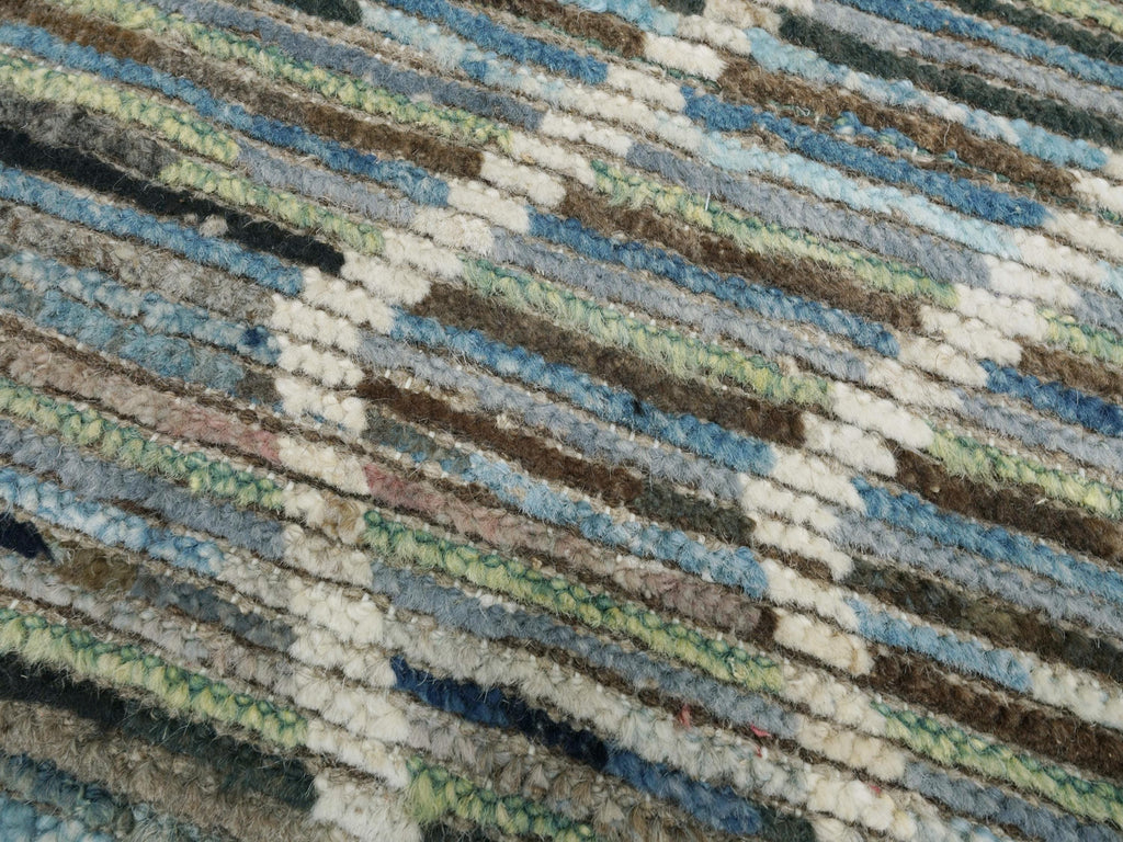 3x5 Ft Blue Moroccan Wool Rug - Small Area Rug