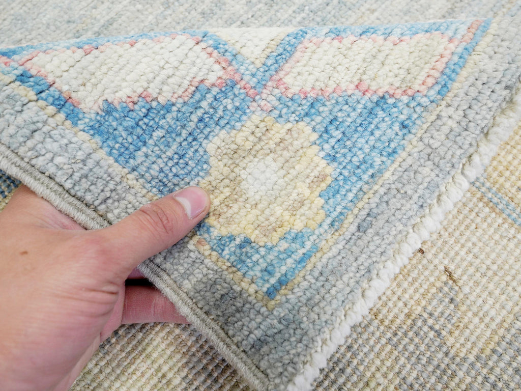 10x14 Ft Muted Blue Ushak Rug - Hand Knotted Wool Area Rug