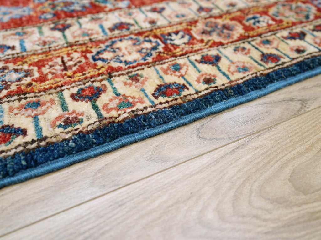 6x9 Ft Red & Blue Bidjar Rug - Hand Knotted Oriental Wool Rug