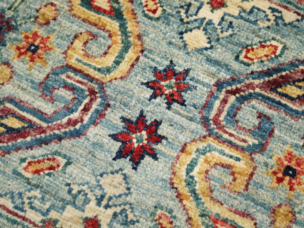 2x3 Ft Handmade Light Blue Khorjin Rug - Afghan Wool Rug