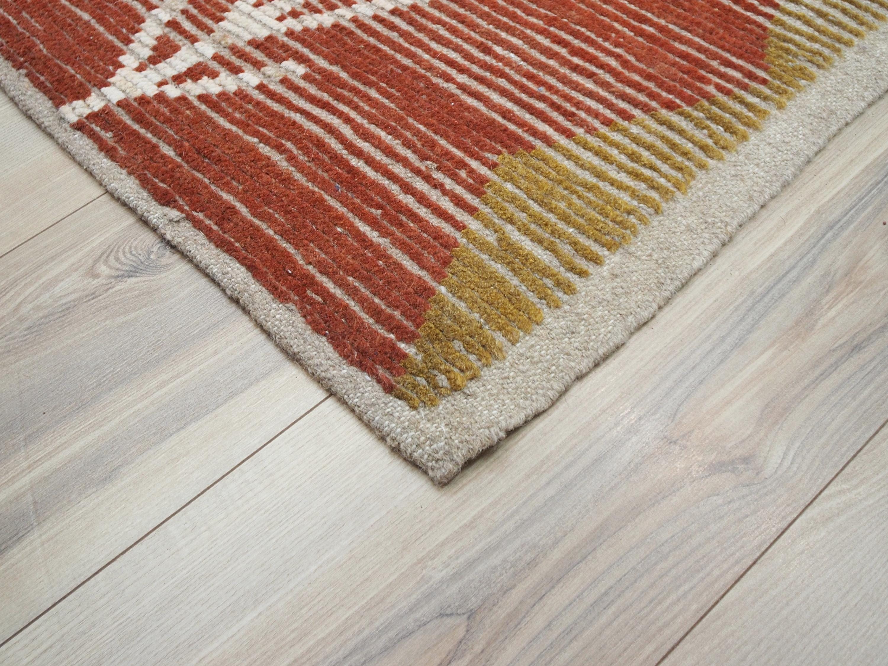 8x10 Ft Red Moroccan Rug - Hand Knotted Geometric Area Rug