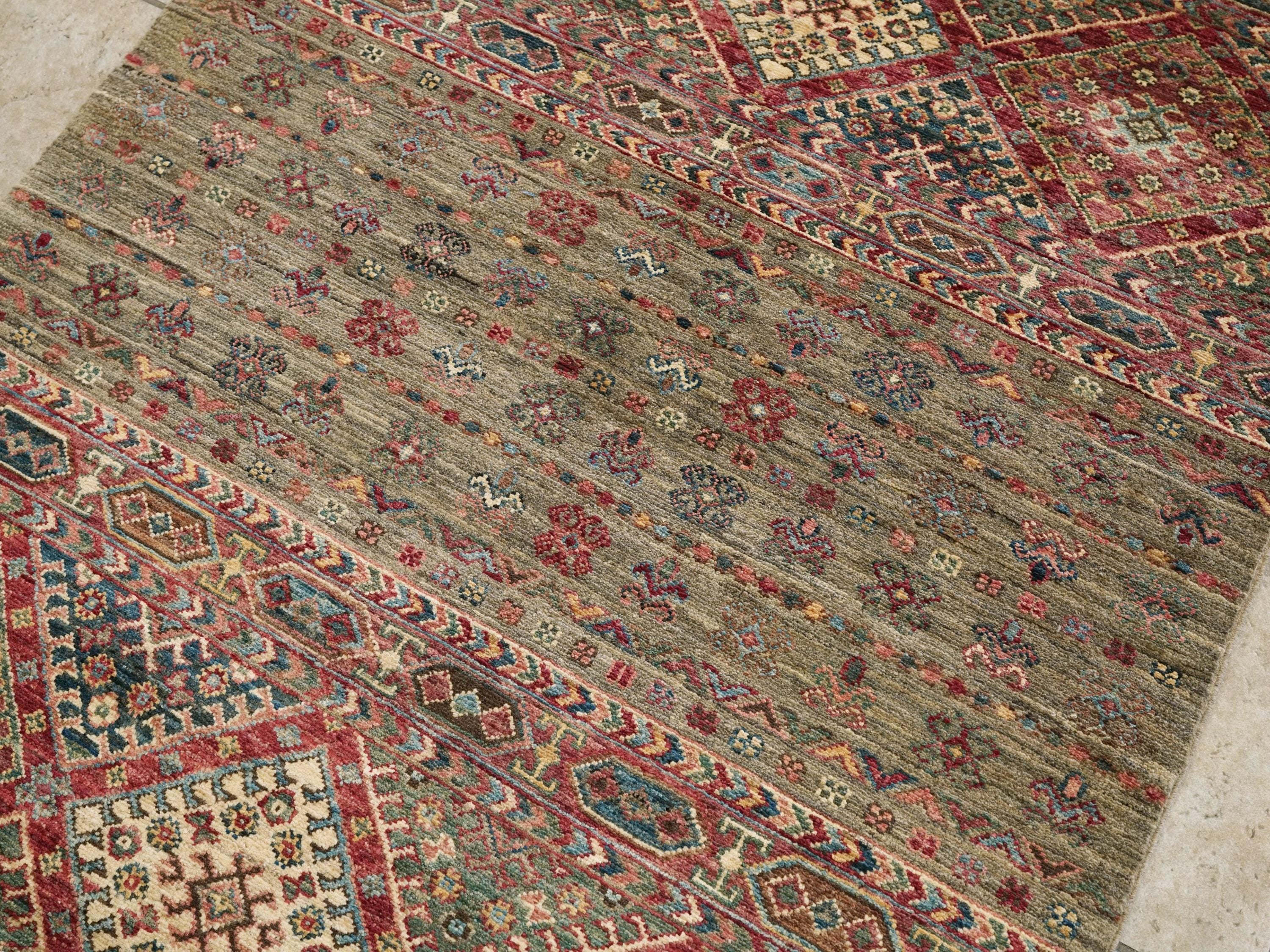 3x4 Ft Brown Khorjin Rug - Traditional Afghan Rug