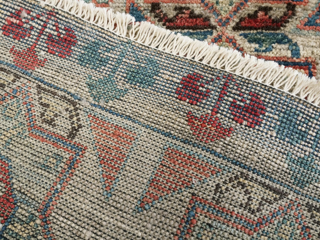 2x3 Ft Hand Knotted Beige Mamluk Rug - Ghazni Wool Oriental Rug