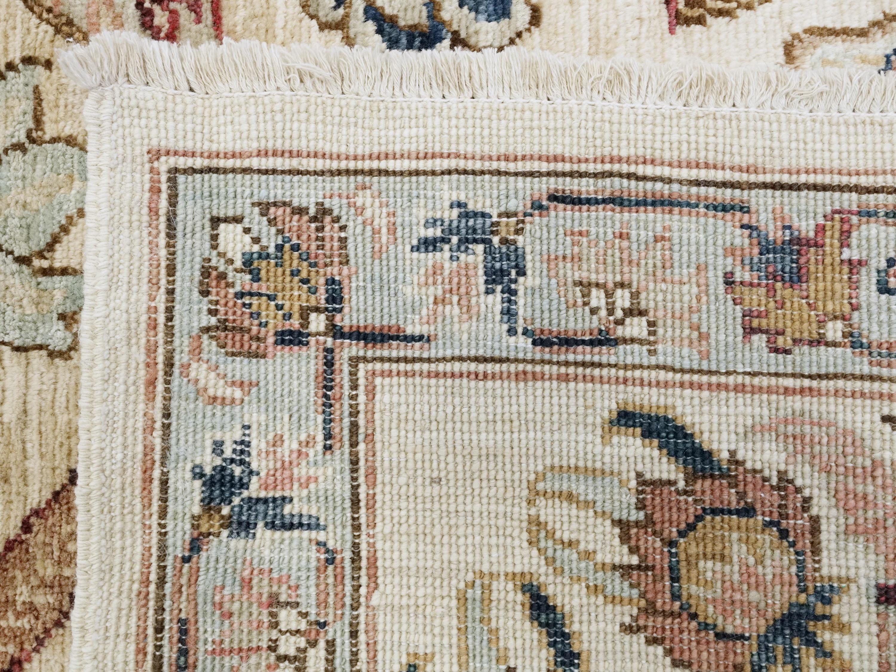 9x12 Ft Beige Serapi Rug - Hand Knotted Area Rug - Persian Design