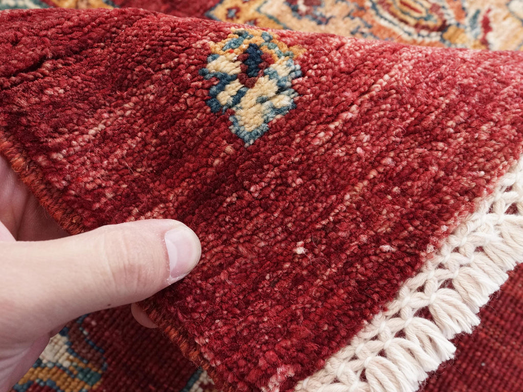 6x8 Ft Red Gabbeh Rug - Hand Knotted Oriental Rug - Garden Design