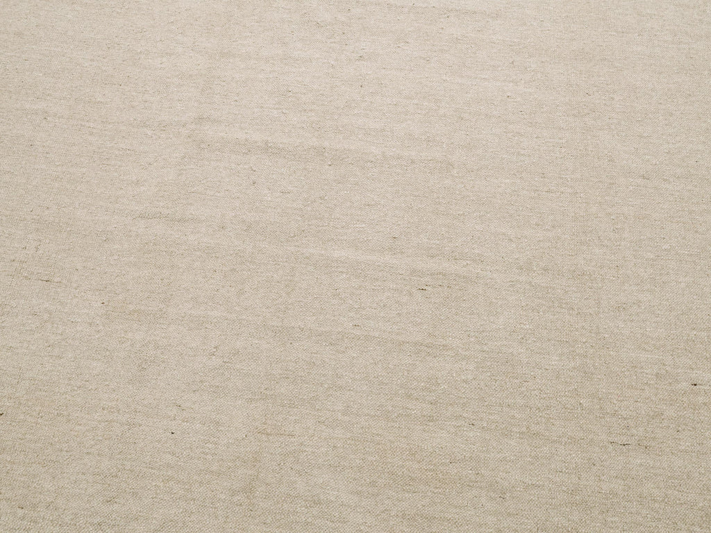8x10 Ft Beige Kilim Rug - Handwoven Afghan Flatweave