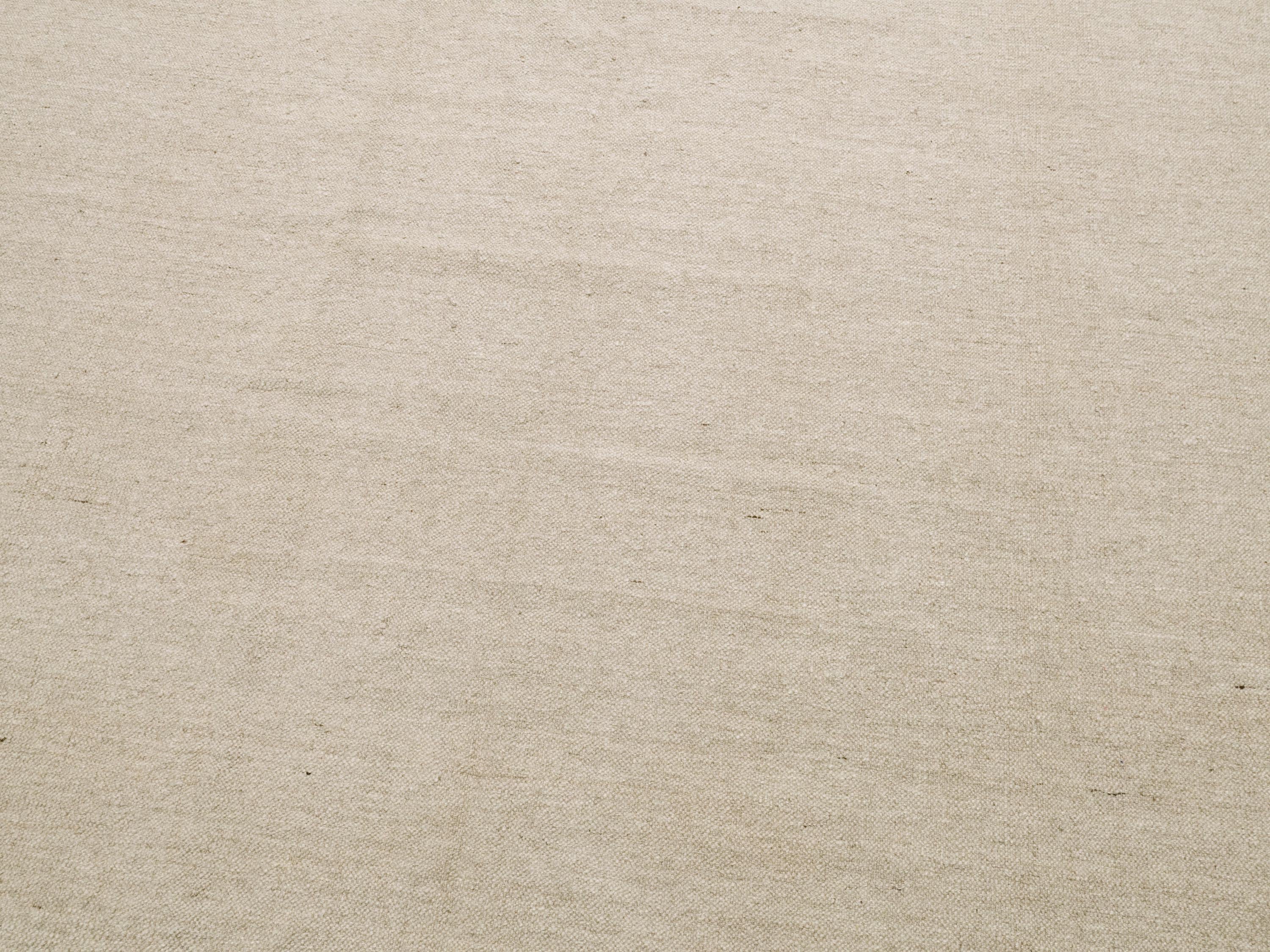 8x10 Ft Beige Kilim Rug - Handwoven Afghan Flatweave